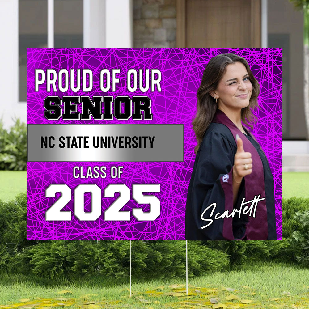 Proud Of Senior Personalized Congrats Grad Graduation Lawn Sign With Stake, Graduation Yard Sign -Personalized Custom Lawn Sign