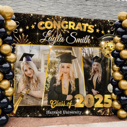 Graduation Backdrop - Class of 2025 Custom Graduation Party Backdrop - Personalized Party Decor