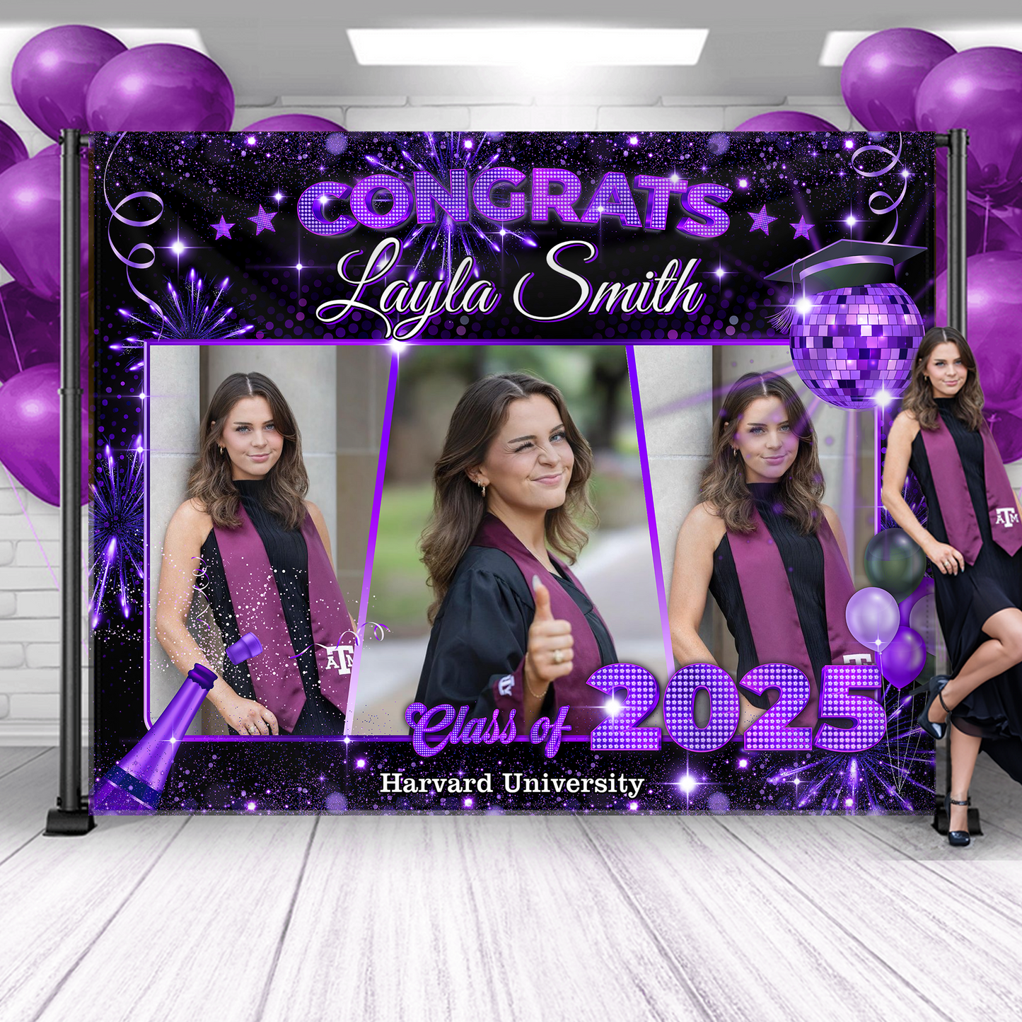 Graduation Backdrop - Class of 2025 Custom Graduation Party Backdrop - Personalized Party Decor