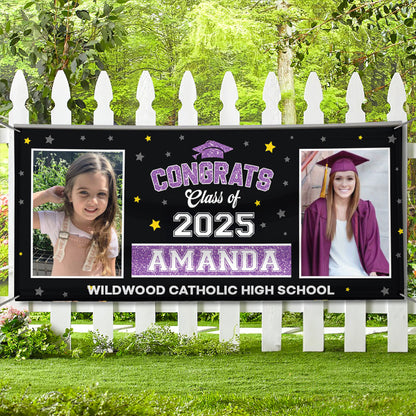 Class Of 2025 School Name - Graduation Banner - Unique Graduation Gift - Door Banner