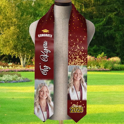 Congrats Graduation Stoles with Photo, Special Graduation Gift, Graduation Sash Class of 2025 with Photos Pictures