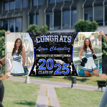 Custom Photo Congratulations Class Of 2025 - Graduation Banner - Unique Graduation Gift - Door Banner