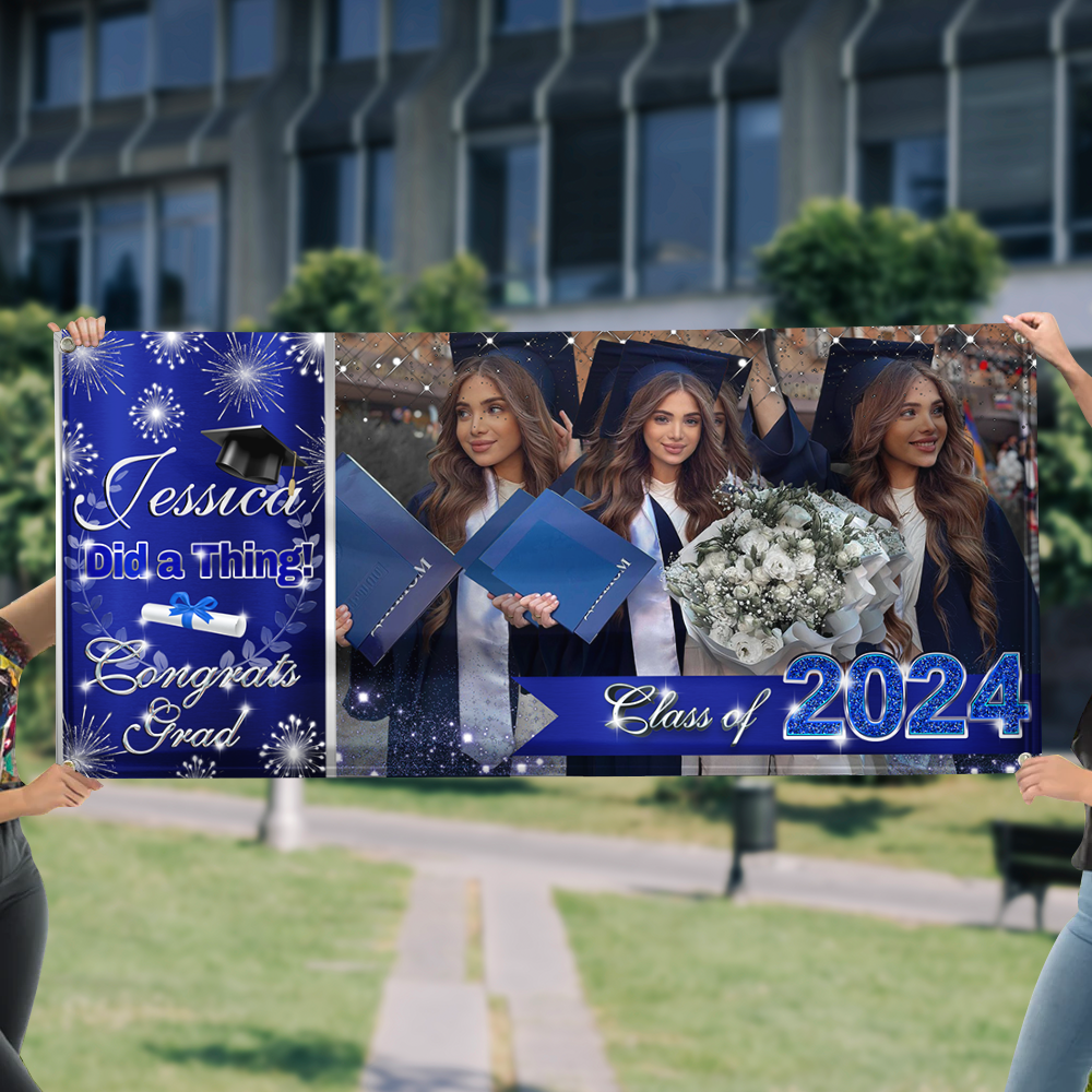 Giltter Congratulations Class Of 2024 - Graduation Banner - Unique Graduation Gift - Door Banner