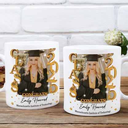 Glitter Congratulations Class Of 2025 Custom - Graduation Gift - Personalized Custom Mug