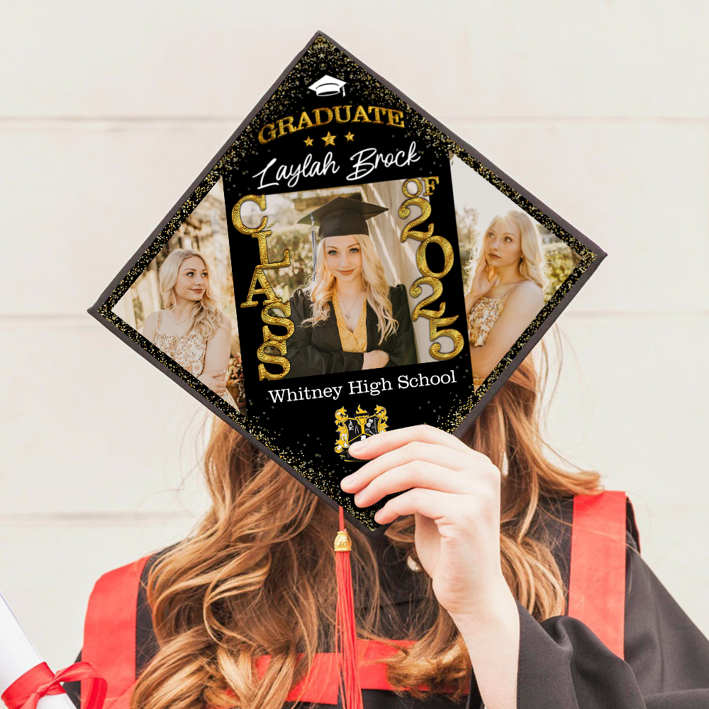 Glitter Personalized Graduation Cap Topper Class Of 2025 - Graduation Decoration - Decorations For Grad Cap