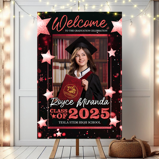 Custom Class Of 2025 Custom Photo - Graduation Party Welcome Sign - Custom Photo Grad Party Sign - Personalized Graduation Decoration - Graduation Poster