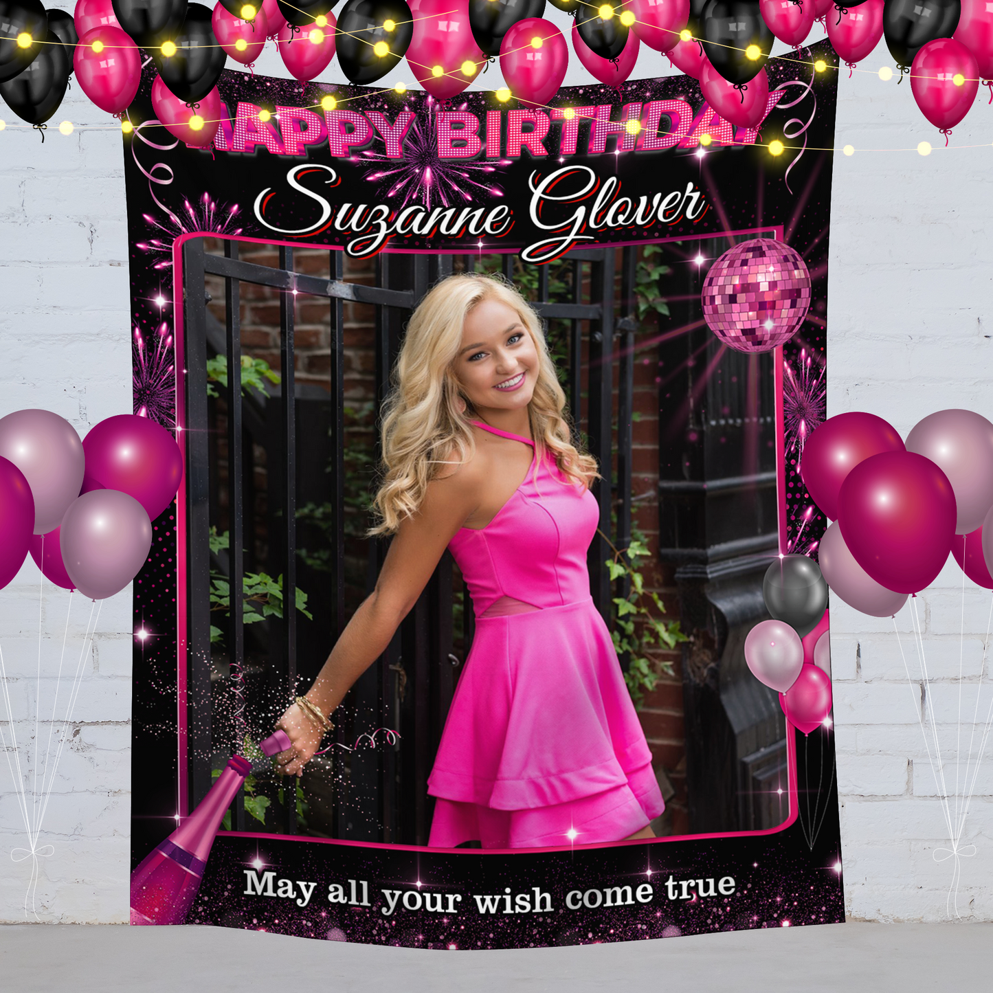 Custom Photo Birthday Backdrop - Personalized Custom Birthday Backdrop - Birthday Party Backdrop