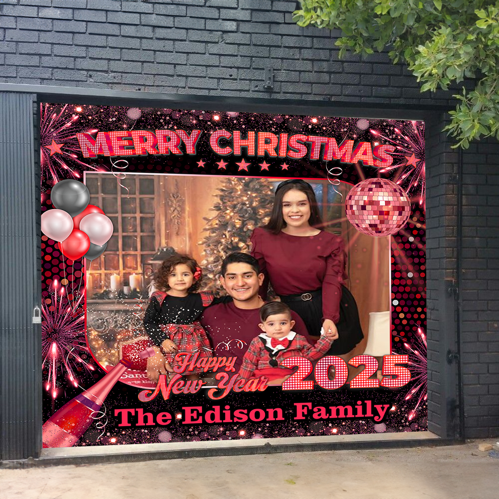 Merry Christmas and Happy New Year 2025 - Christmas Garage Door Decorations, Single Garage, Garage Door Banner Covers