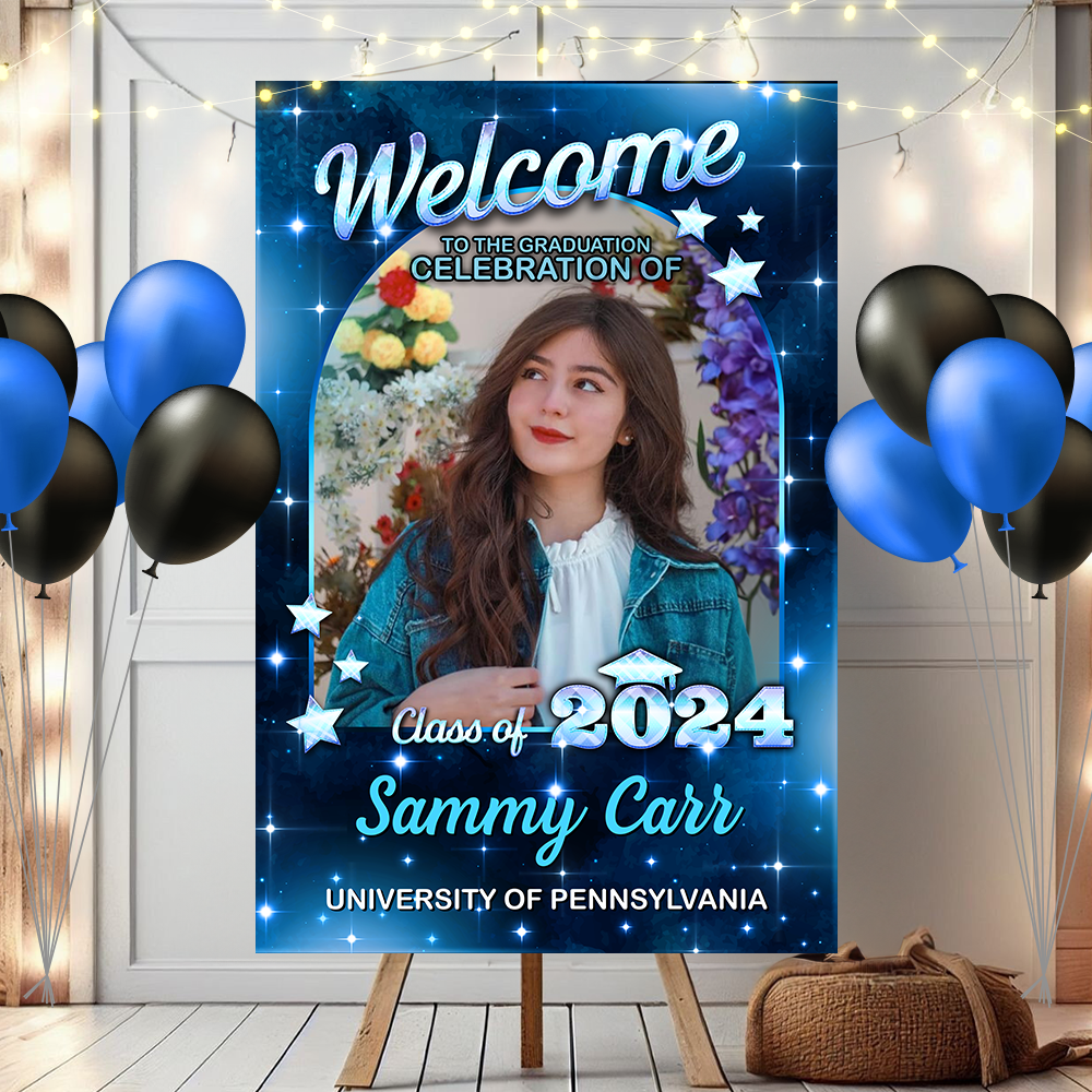 Star Styles Class Of 2024 - Graduation Party Welcome Sign - Custom Photo Grad Party Sign - Personalized Graduation Decoration