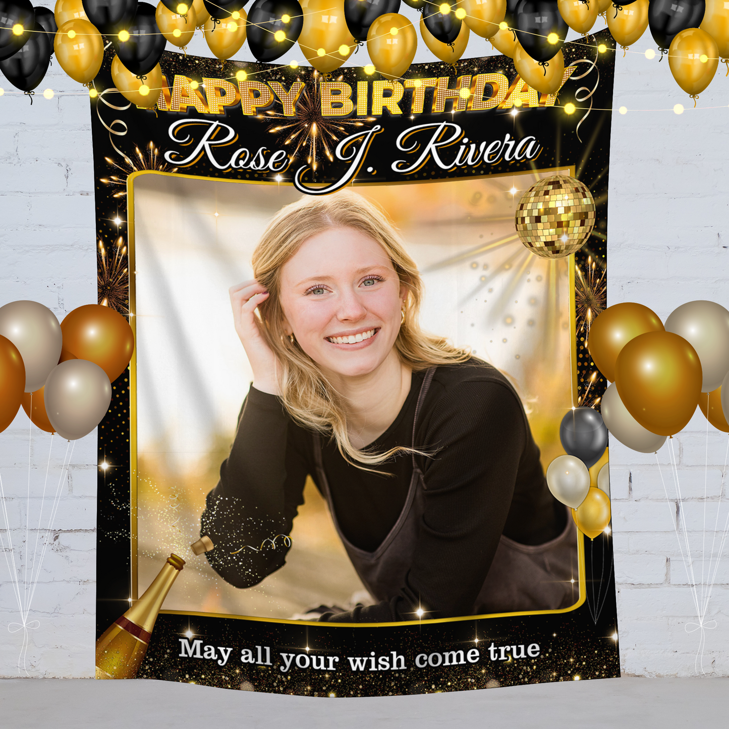 Custom Photo Birthday Backdrop - Personalized Custom Birthday Backdrop - Birthday Party Backdrop