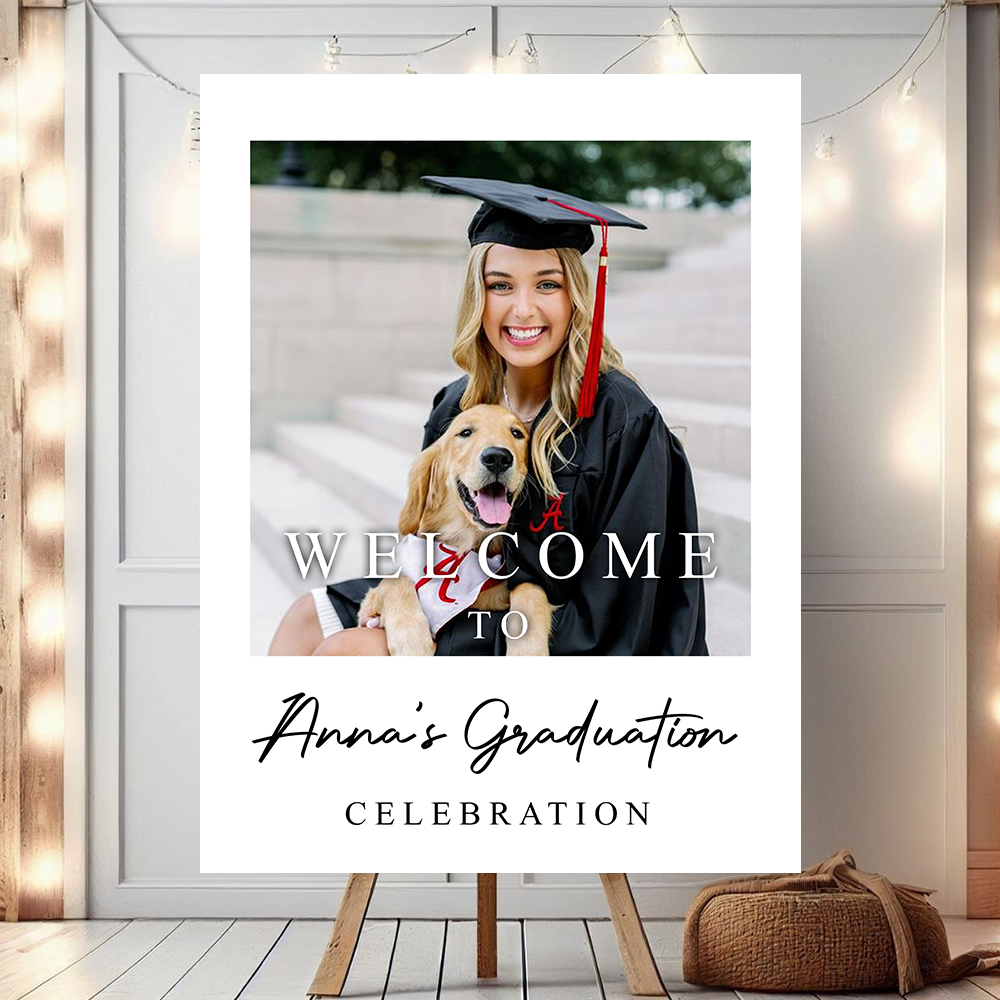 Custom Class Of 2025 - Graduation Party Welcome Sign - Custom Photo Grad Party Sign - Personalized Graduation Decoration - Graduation Sign