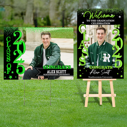 Class Of 2025 - Graduation Party Welcome Sign and Lawn Sign - Personalized Graduation Decoration