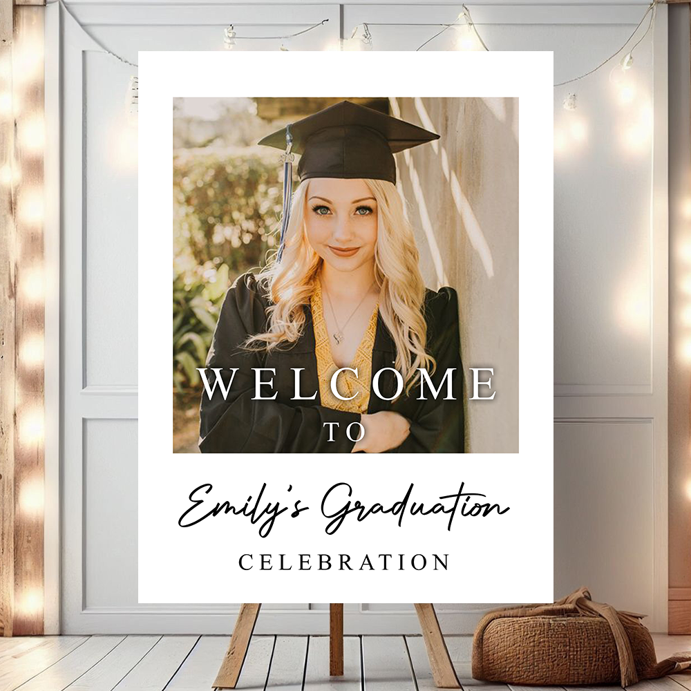 Custom Class Of 2025 - Graduation Party Welcome Sign - Custom Photo Grad Party Sign - Personalized Graduation Decoration - Graduation Poster