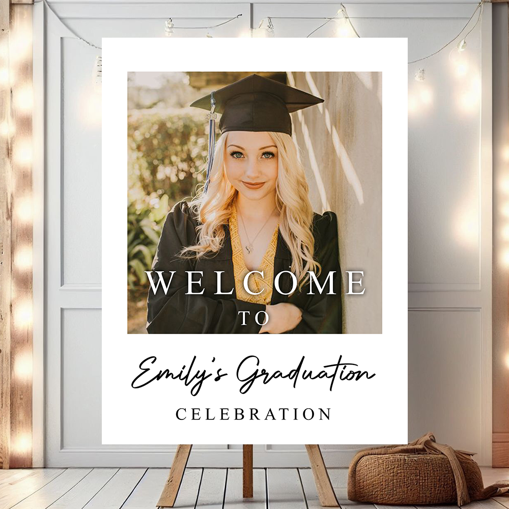 Custom Class Of 2024 - Graduation Party Welcome Sign - Custom Photo Grad Party Sign - Personalized Graduation Decoration - Graduation Sign