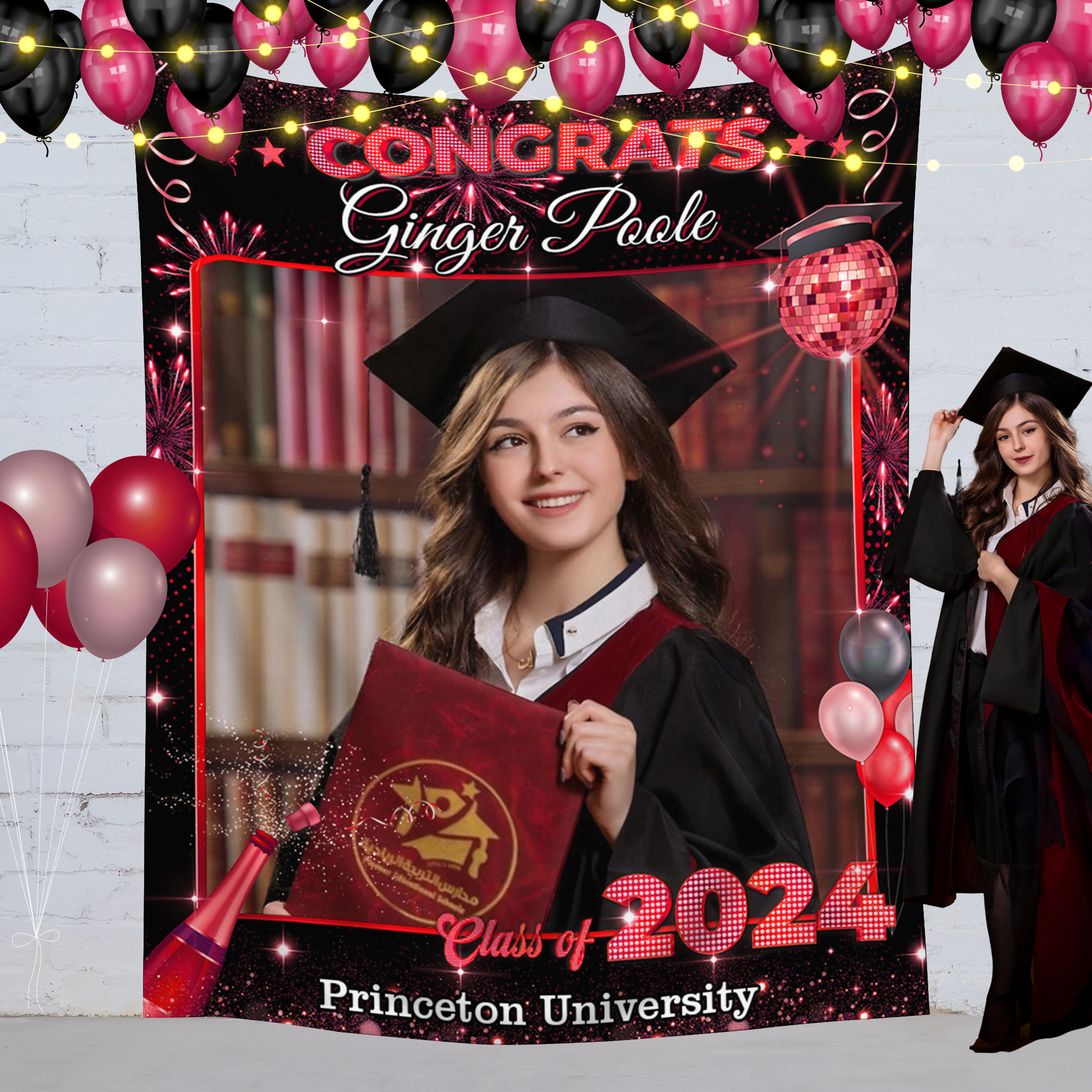 Graduation Backdrop - Class of 2024 Custom Graduation Party Backdrop - Personalized Party Decor