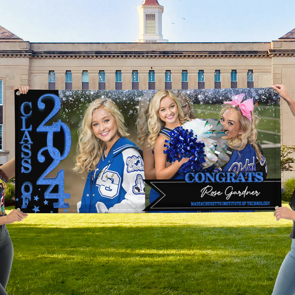 Congratulations Graduation Banner 3 Piece Set - Door Banner 2024 With Pictures Class of 2024