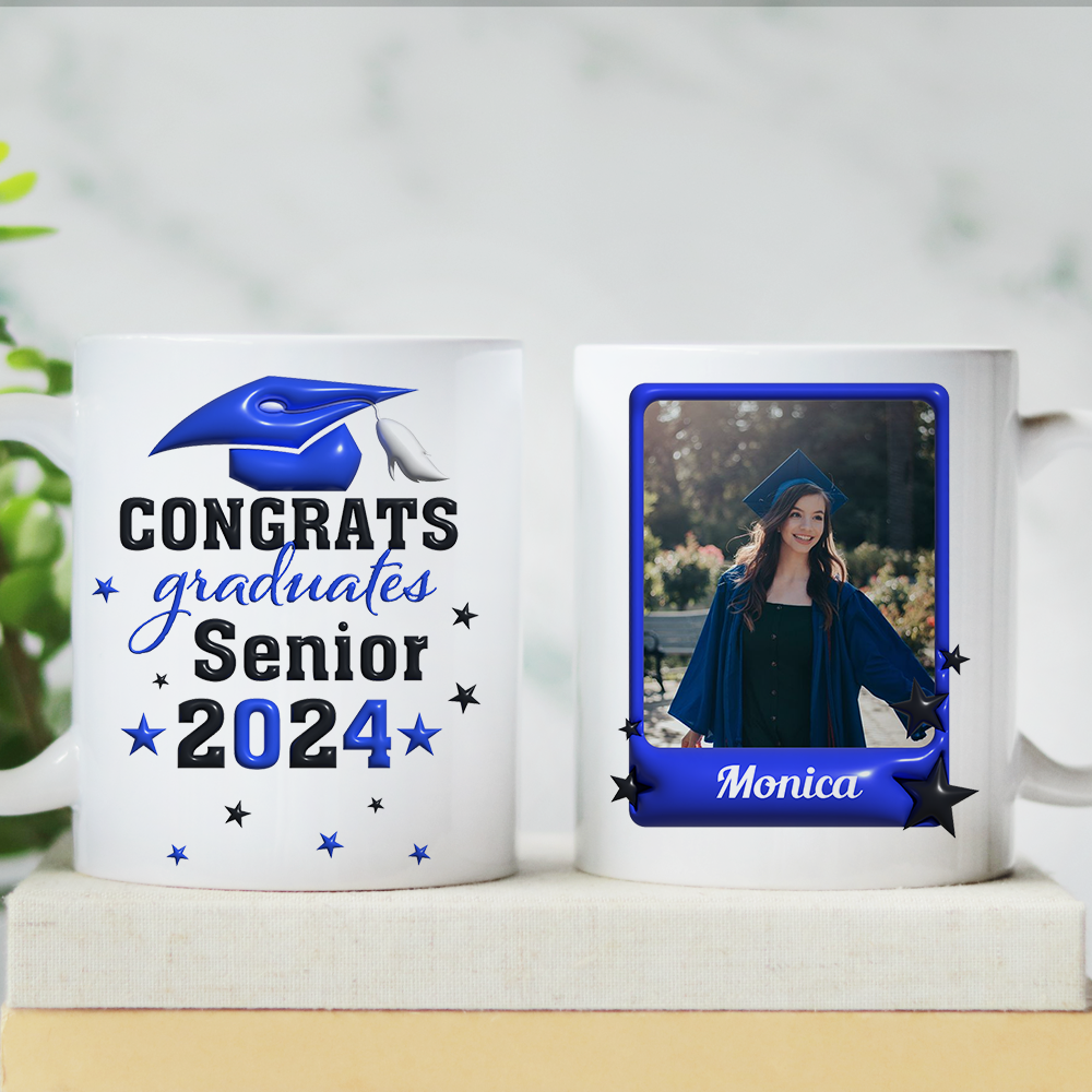 Congrats Graduates Senior 2024 Custom Photo Mug - Graduation Gift - Personalized Custom Mug