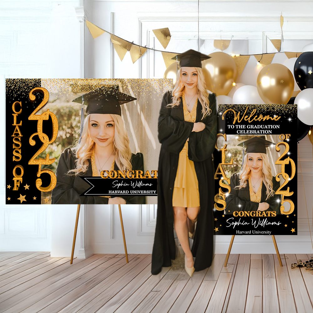 Class Of 2025 - Graduation Party Welcome Sign and Lawn Sign - Personalized Graduation Decoration