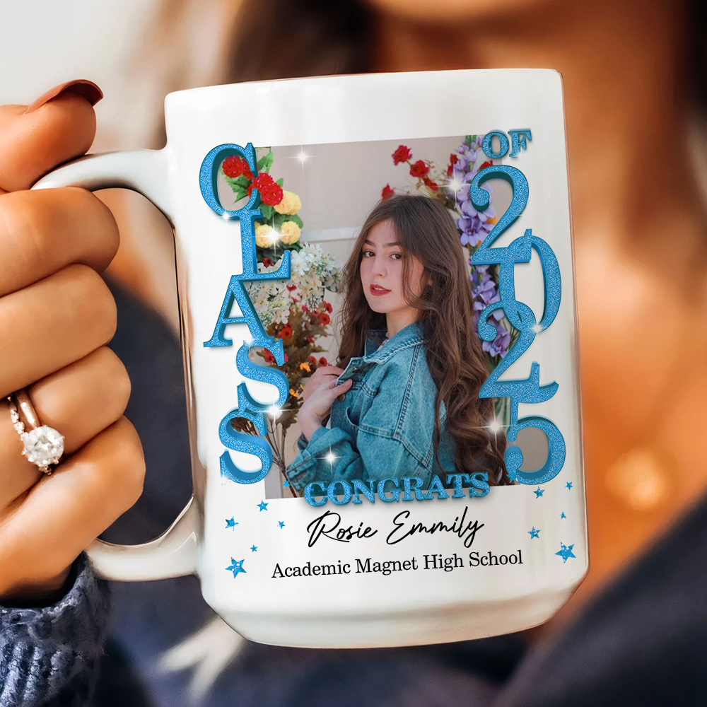 Glitter Congratulations Class Of 2025 Custom - Graduation Gift - Personalized Custom Mug