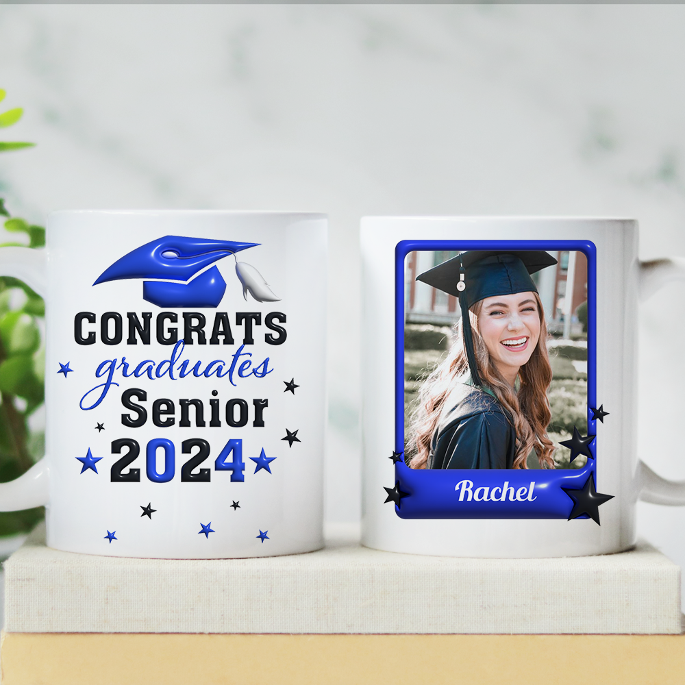 Congrats Graduates Senior 2024 Custom Photo Mug - Graduation Gift - Personalized Custom Mug