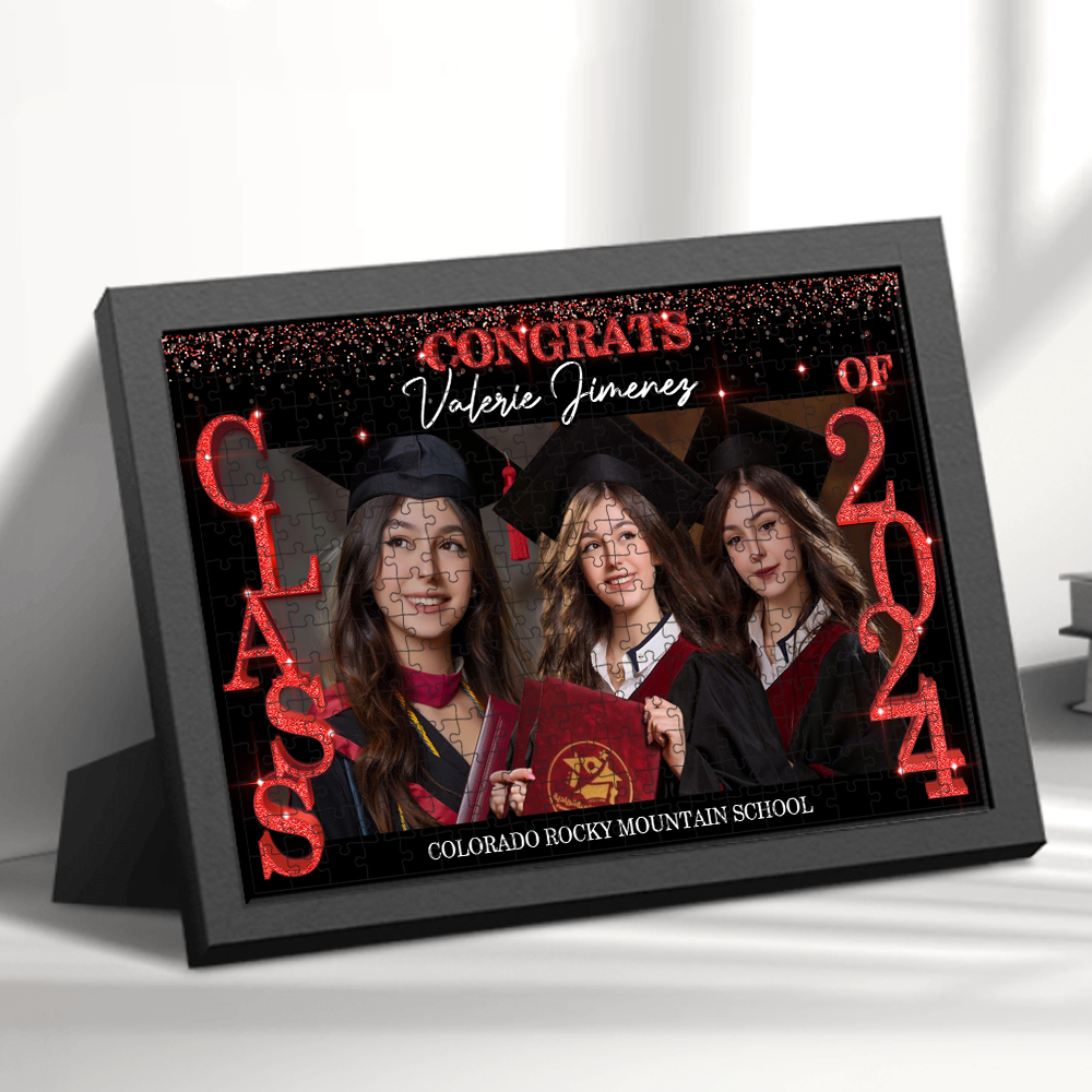 Glitter Personalized Puzzle Make A Puzzle With Your Graduation Photos - Jigsaw Puzzle Picture Puzzle for Graduation- Graduation Gift