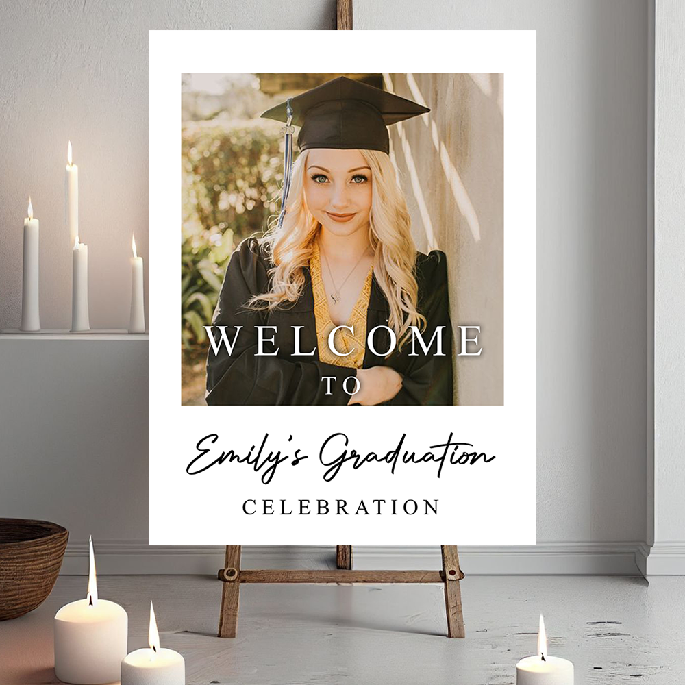 Custom Class Of 2025 - Graduation Party Welcome Sign - Custom Photo Grad Party Sign - Personalized Graduation Decoration - Graduation Poster