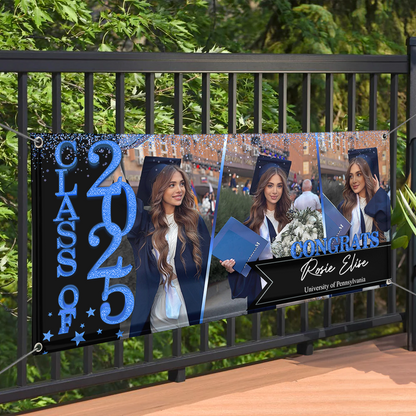 Congratulations Class Of 2025 Ver 2 - Graduation Banner - Unique Graduation Gift - Door Banner