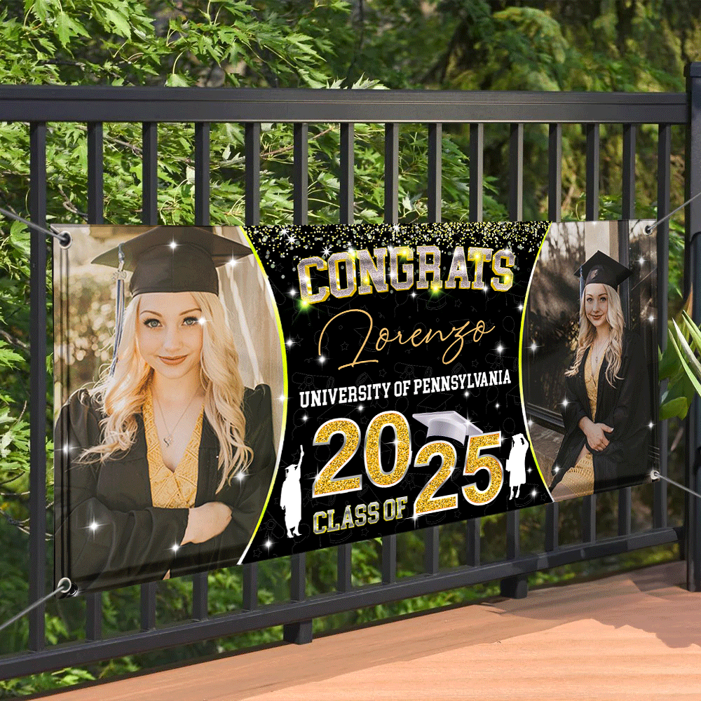 Custom Photo Congratulations Class Of 2025 - Graduation Banner - Unique Graduation Gift - Door Banner