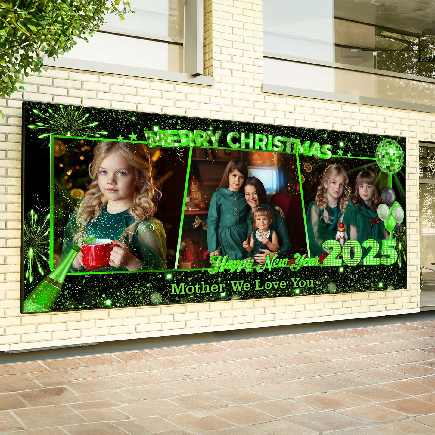 Merry Christmas and Happy New Year 2025 - Christmas Garage Door Decorations, Single Garage, Garage Door Banner Covers