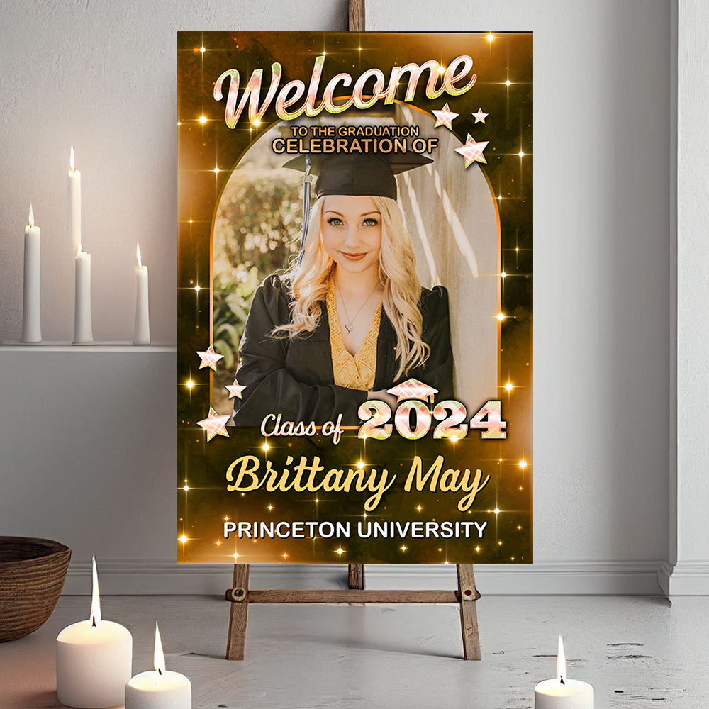 Star Styles Class Of 2024 - Graduation Party Welcome Sign - Custom Photo Grad Party Sign - Personalized Graduation Decoration