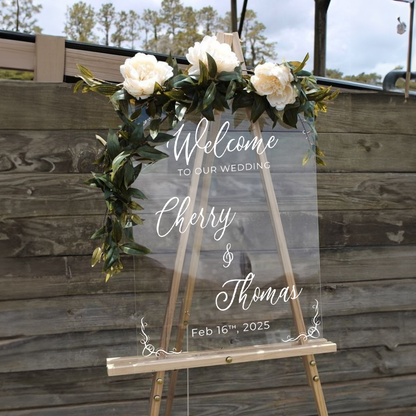 Clear Acrylic Wedding Welcome Sign - Modern Wedding Welcome Sign - Wedding Signs - Wedding Entrance Sign