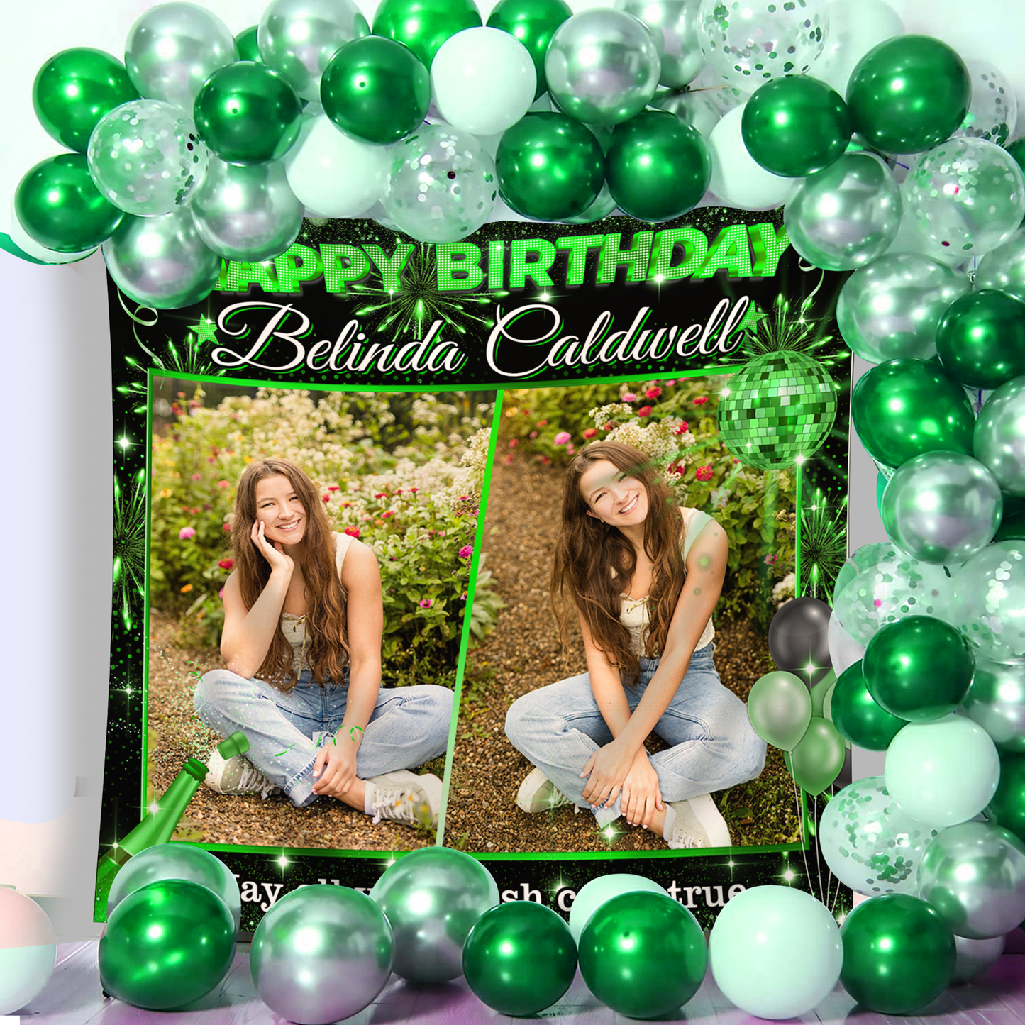 Custom Photo Birthday Backdrop - Personalized Custom Birthday Backdrop - Birthday Party Backdrop