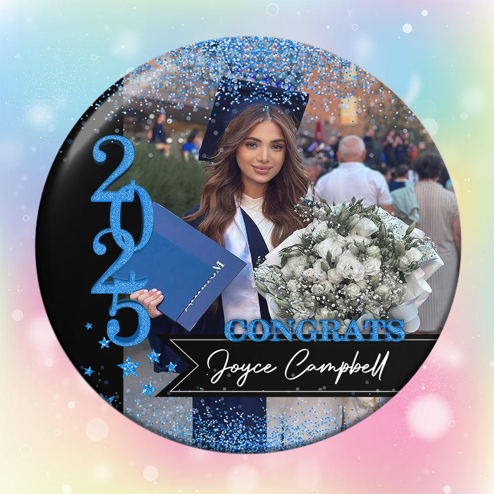 Personalized Photo Class Of 2025 Badge Pin Button - Graduation Gift