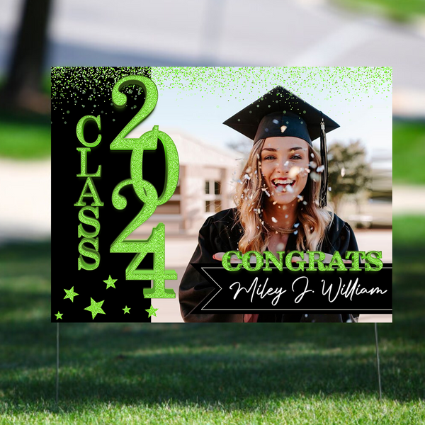 Gold Class Of 2024, Graduation Gift - Personalized Graduation Lawn Sig ...