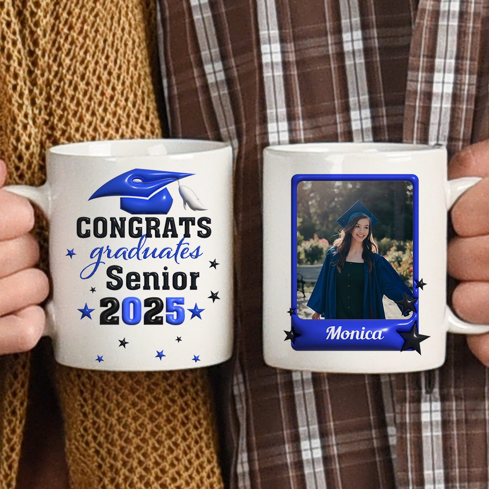 Congrats Graduates Senior 2025 Custom Photo Mug - Graduation Gift - Personalized Custom Mug