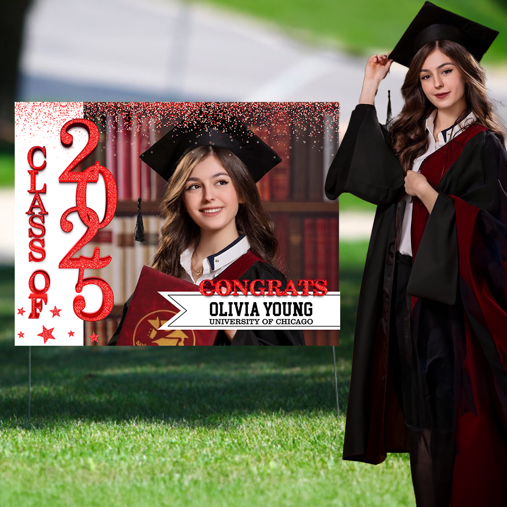 Class Of 2025 - Graduation Party Welcome Sign and Lawn Sign - Personalized Graduation Decoration