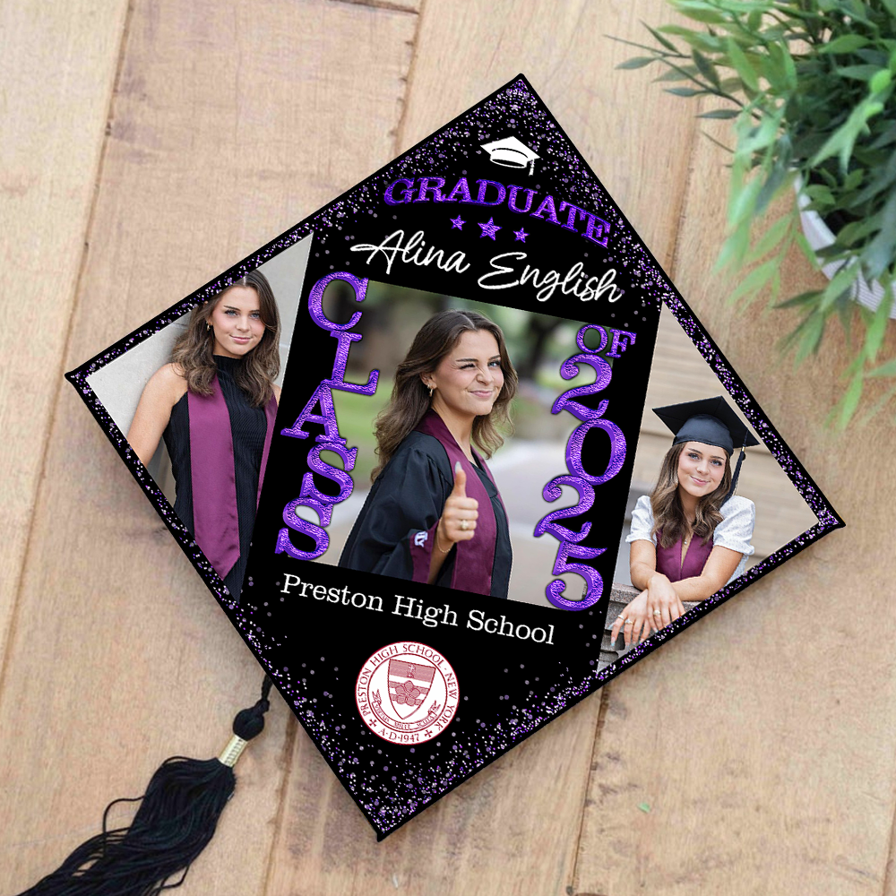 Glitter Personalized Graduation Cap Topper Class Of 2025 - Graduation Decoration - Decorations For Grad Cap