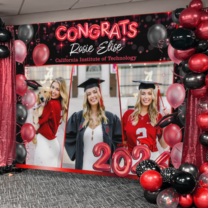 Ballons Graduation Backdrop - Custom Class of 2026 Graduation Party Backdrop - Personalized Backdrop Graduation Party