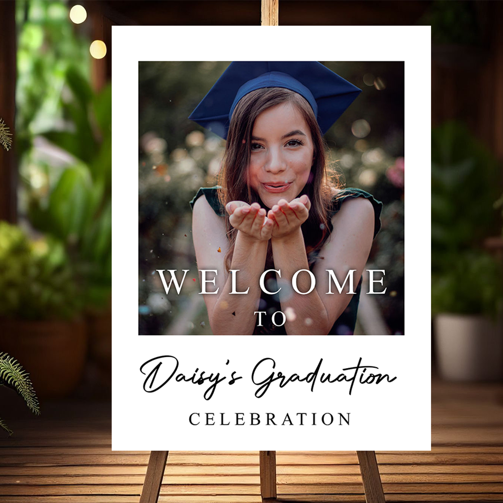 Custom Class Of 2025 - Graduation Party Welcome Sign - Custom Photo Grad Party Sign - Personalized Graduation Decoration - Graduation Sign