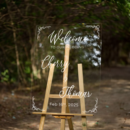 Clear Acrylic Wedding Welcome Sign - Modern Wedding Welcome Sign - Wedding Signs - Wedding Entrance Sign