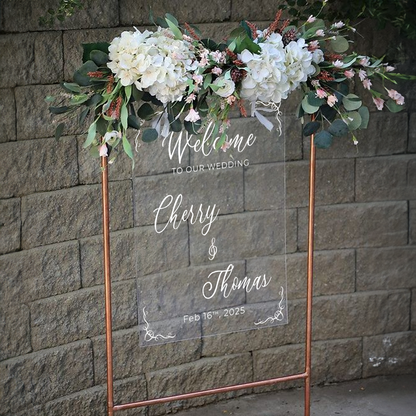 Clear Acrylic Wedding Welcome Sign - Modern Wedding Welcome Sign - Wedding Signs - Wedding Entrance Sign