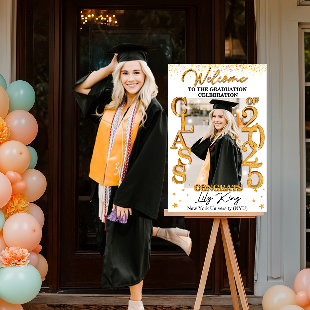 Class Of 2025 - Graduation Party Welcome Sign and Lawn Sign - Personalized Graduation Decoration