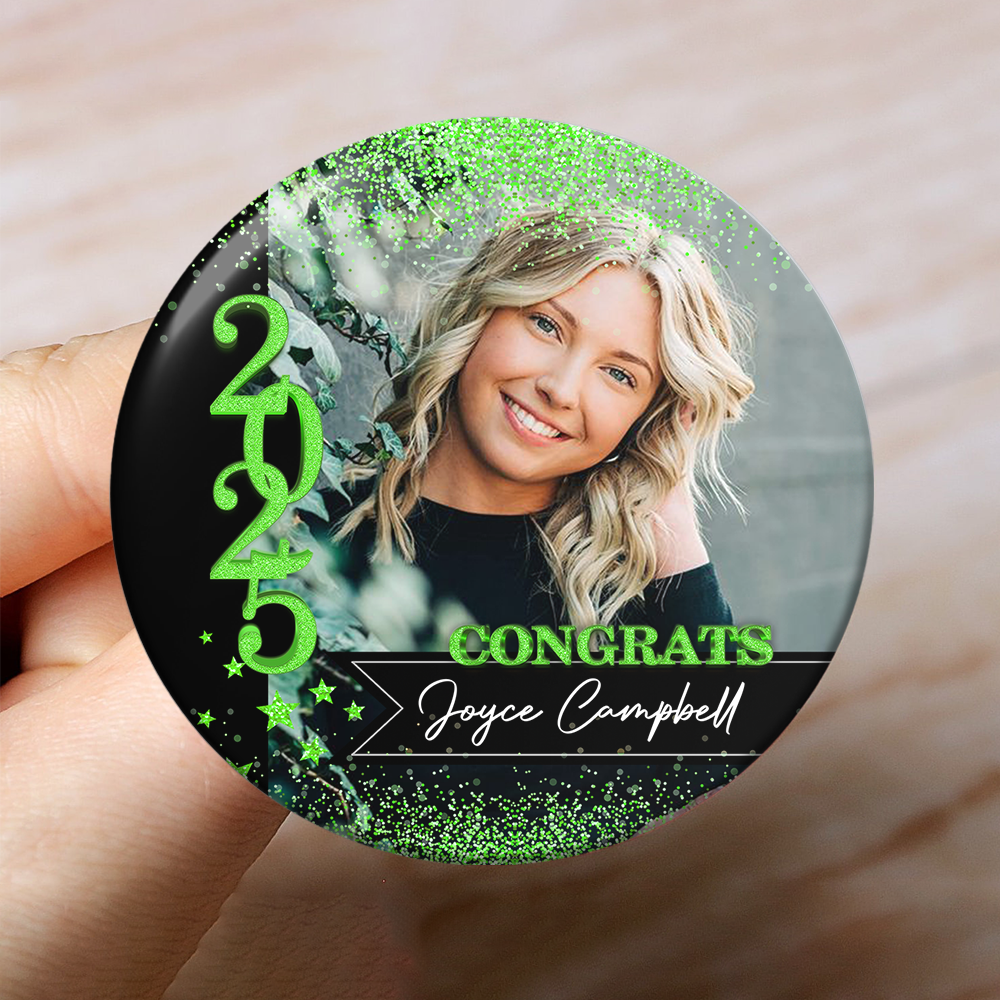 Personalized Photo Class Of 2025 Badge Pin Button - Graduation Gift