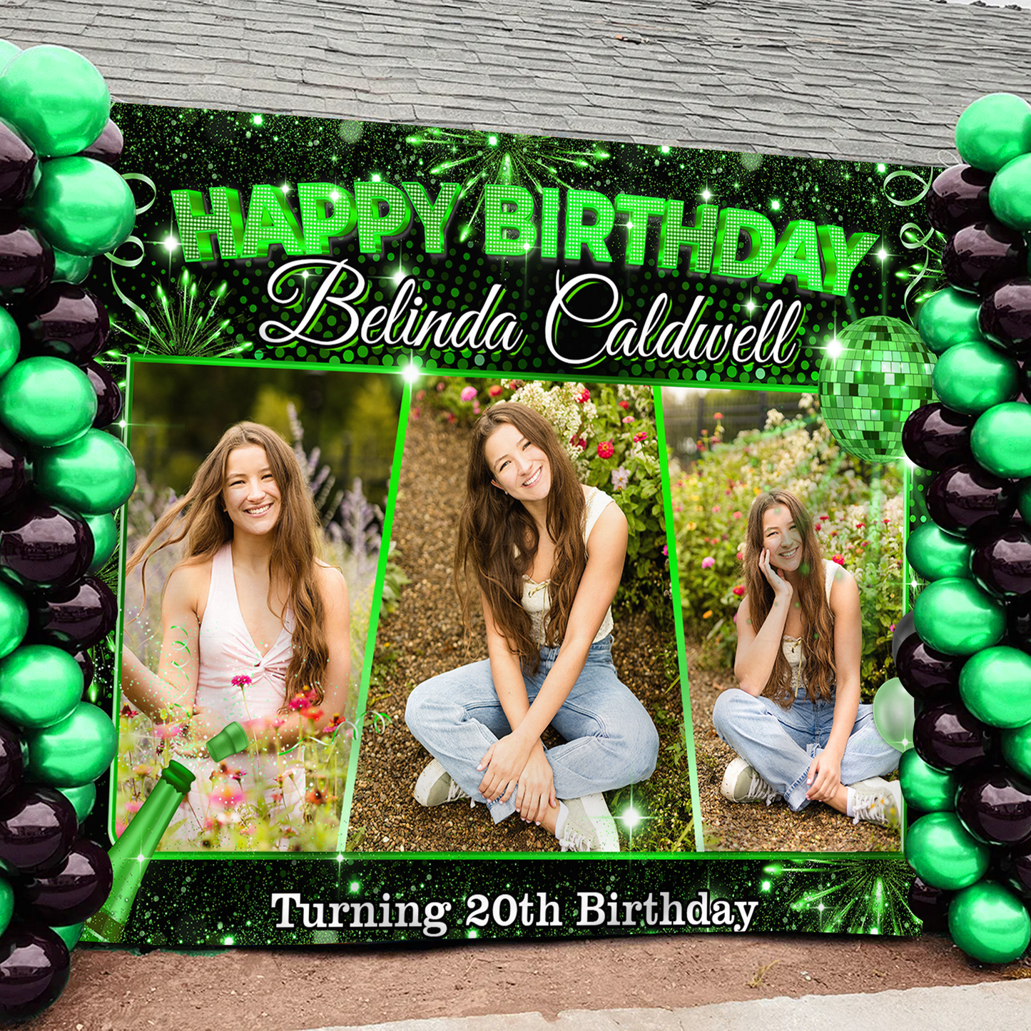 Custom Photo Birthday Backdrop - Personalized Custom Birthday Backdrop - Birthday Party Backdrop