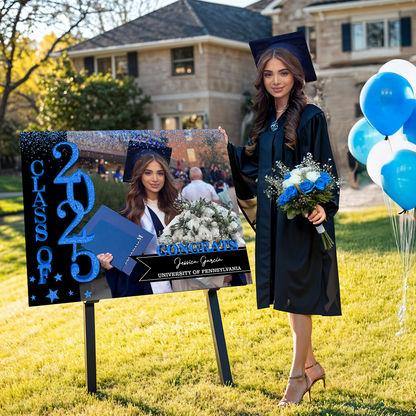 Class Of 2025 - Graduation Party Welcome Sign and Lawn Sign - Personalized Graduation Decoration