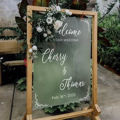 Clear Acrylic Wedding Welcome Sign - Modern Wedding Welcome Sign - Wedding Signs - Wedding Entrance Sign