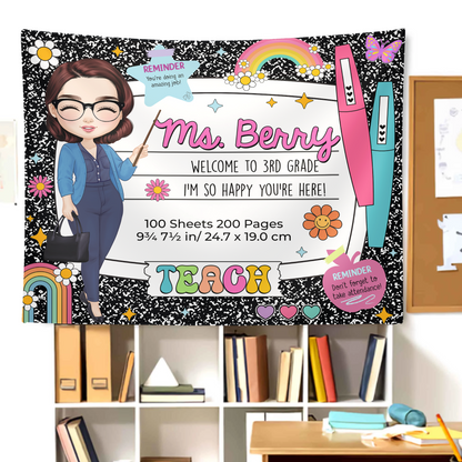 Personalized Composition Notebook Welcome Classroom Banner - Back To School Gifts - Classroom Decor