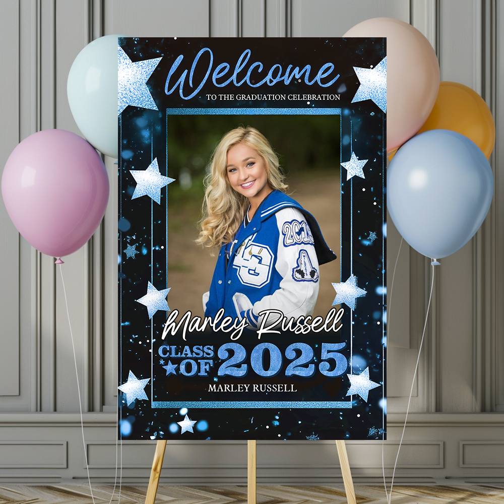 Custom Class Of 2025 Custom Photo - Graduation Party Welcome Sign - Custom Photo Grad Party Sign - Personalized Graduation Decoration - Graduation Poster