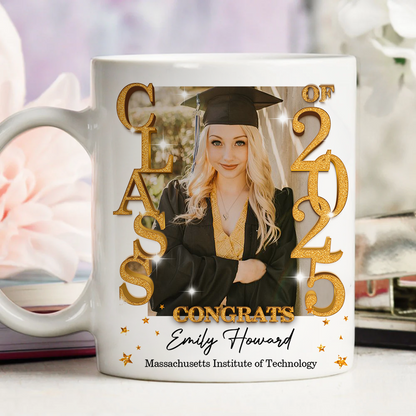 Glitter Congratulations Class Of 2025 Custom - Graduation Gift - Personalized Custom Mug