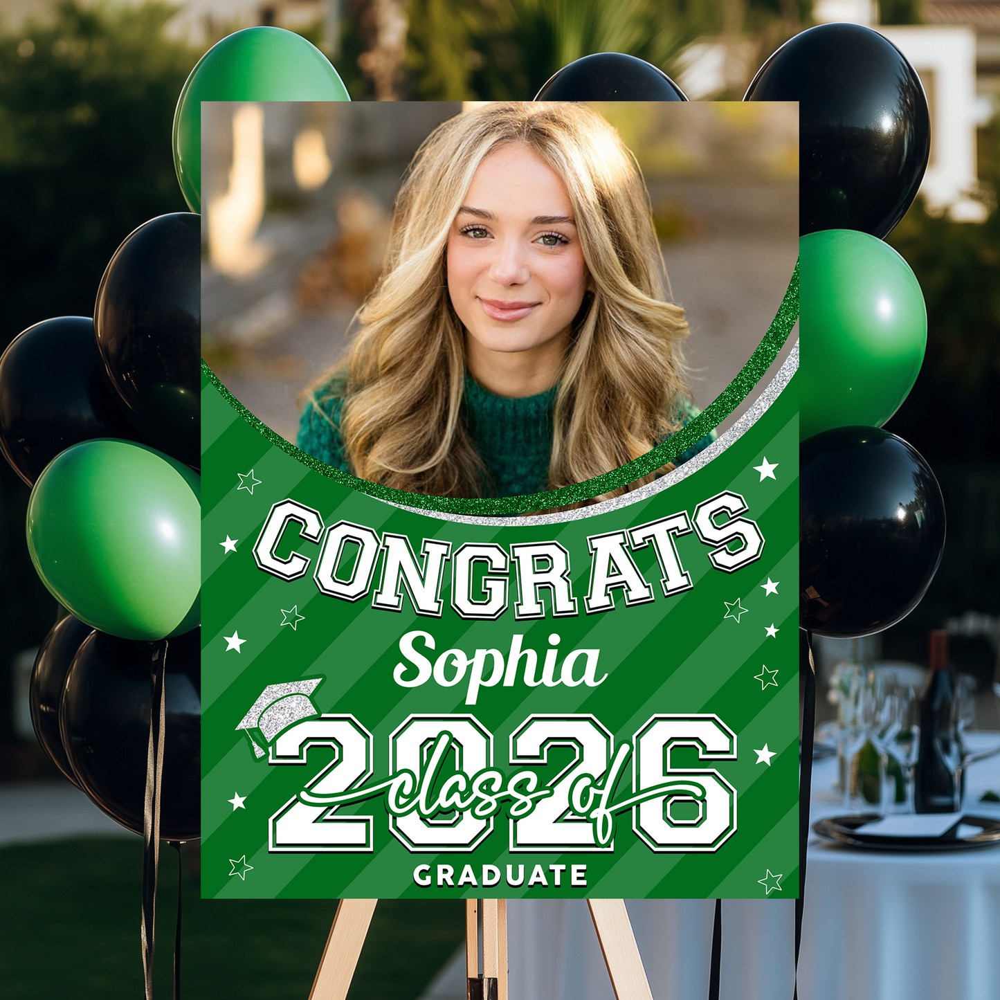 Class Of 2026 Welcome Sign - Custom Photo Grad Party Sign - Personalized Graduation Decoration